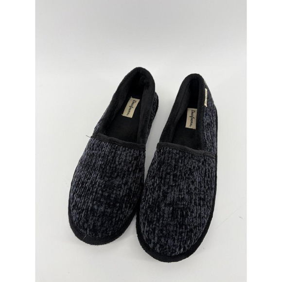 dearfoams Shoes - Dearfoams Chenille A-Line Slipper, Black, Women's Size Large (9-10)